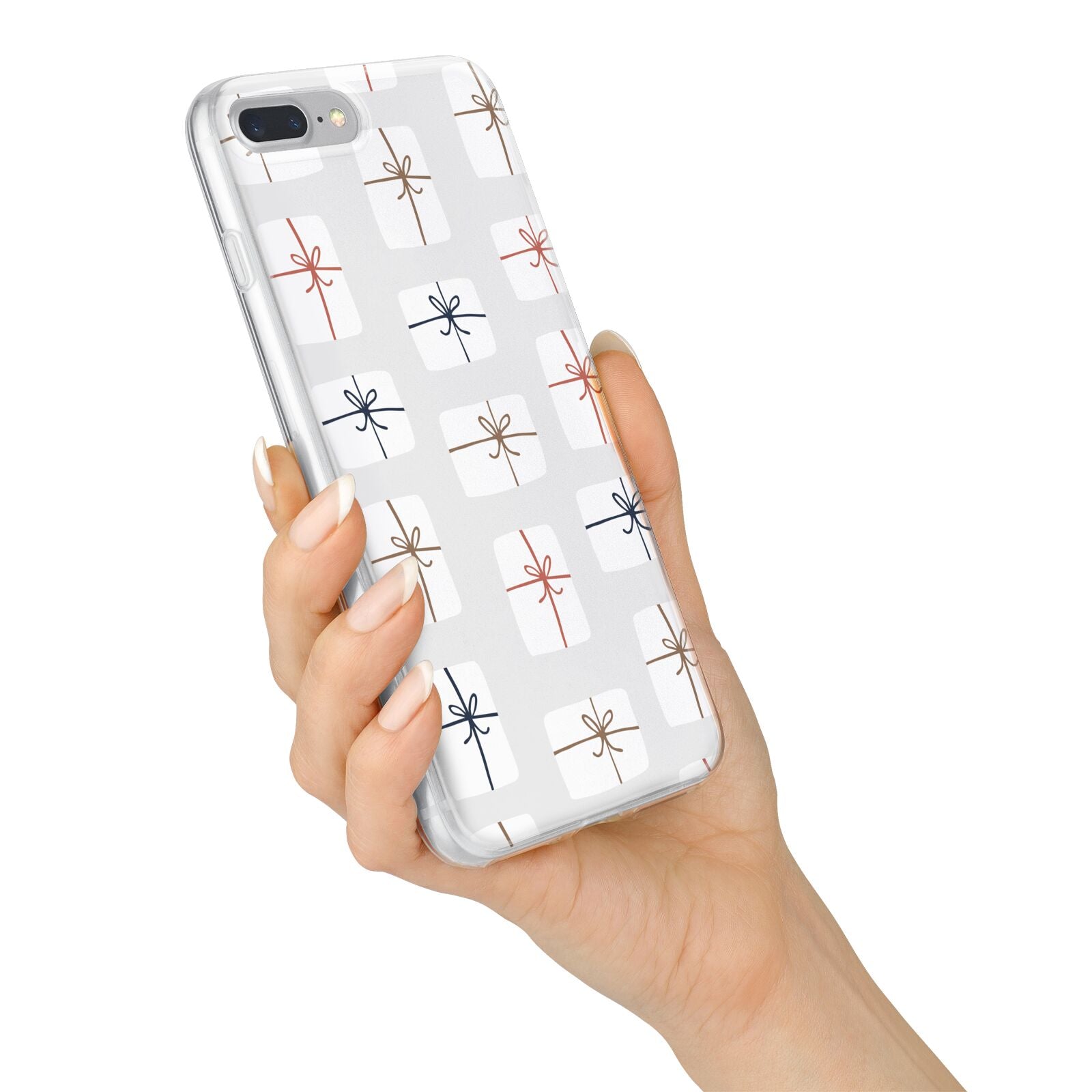 White Christmas Forest iPhone 7 Plus Bumper Case on Silver iPhone Alternative Image