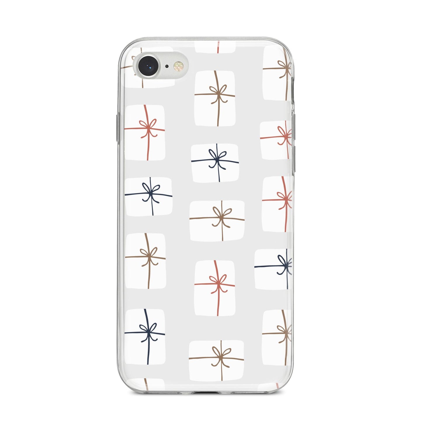 White Christmas Forest iPhone 8 Bumper Case on Silver iPhone