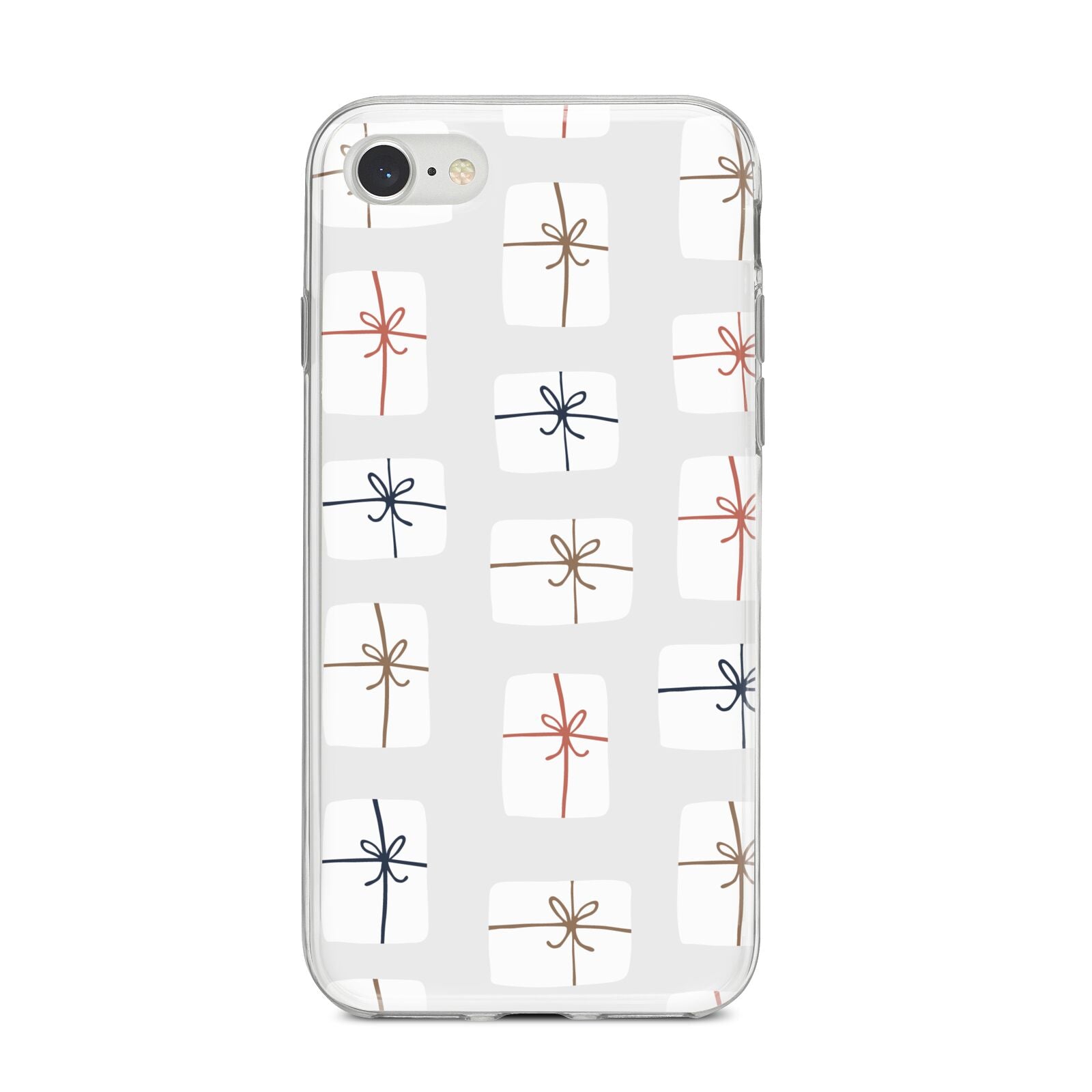 White Christmas Forest iPhone 8 Bumper Case on Silver iPhone