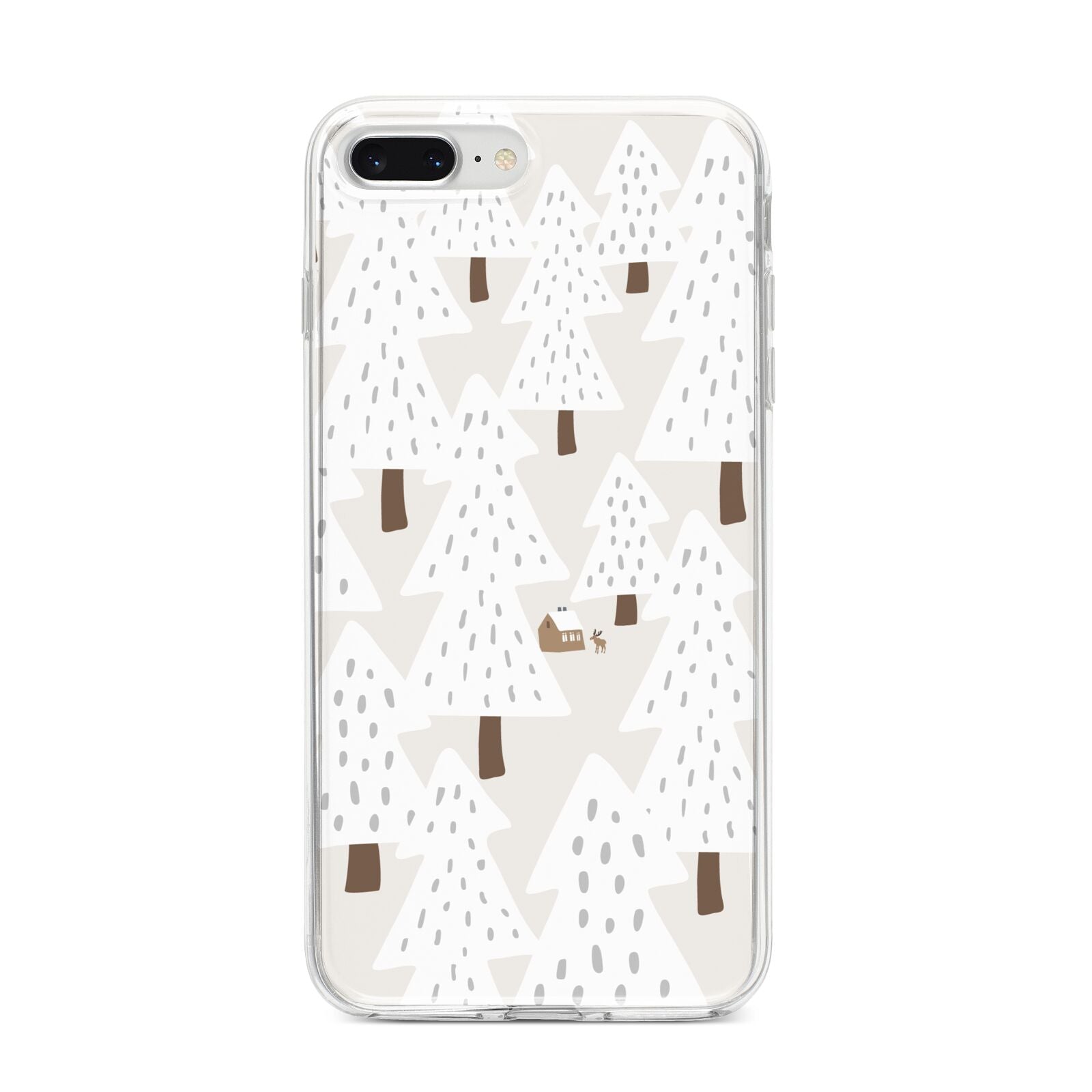 White Christmas Forest iPhone 8 Plus Bumper Case on Silver iPhone
