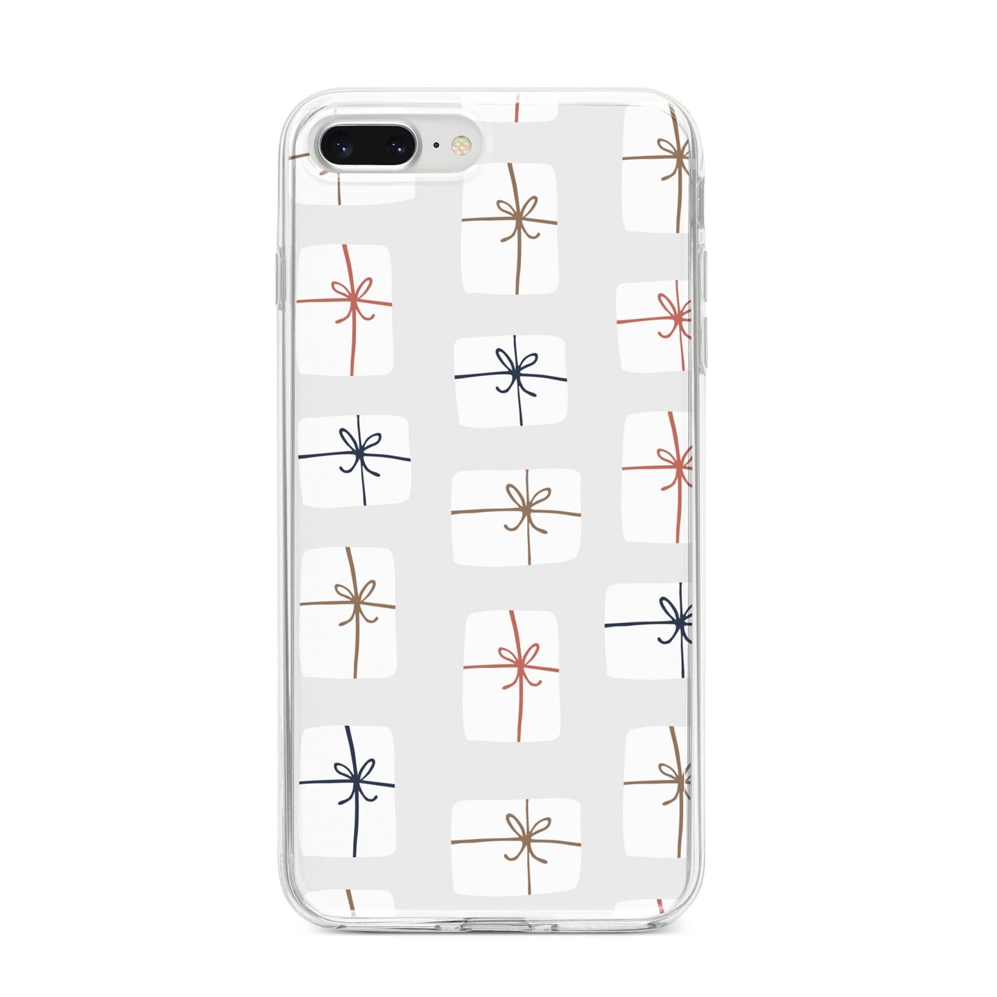 White Christmas Forest iPhone 8 Plus Bumper Case on Silver iPhone