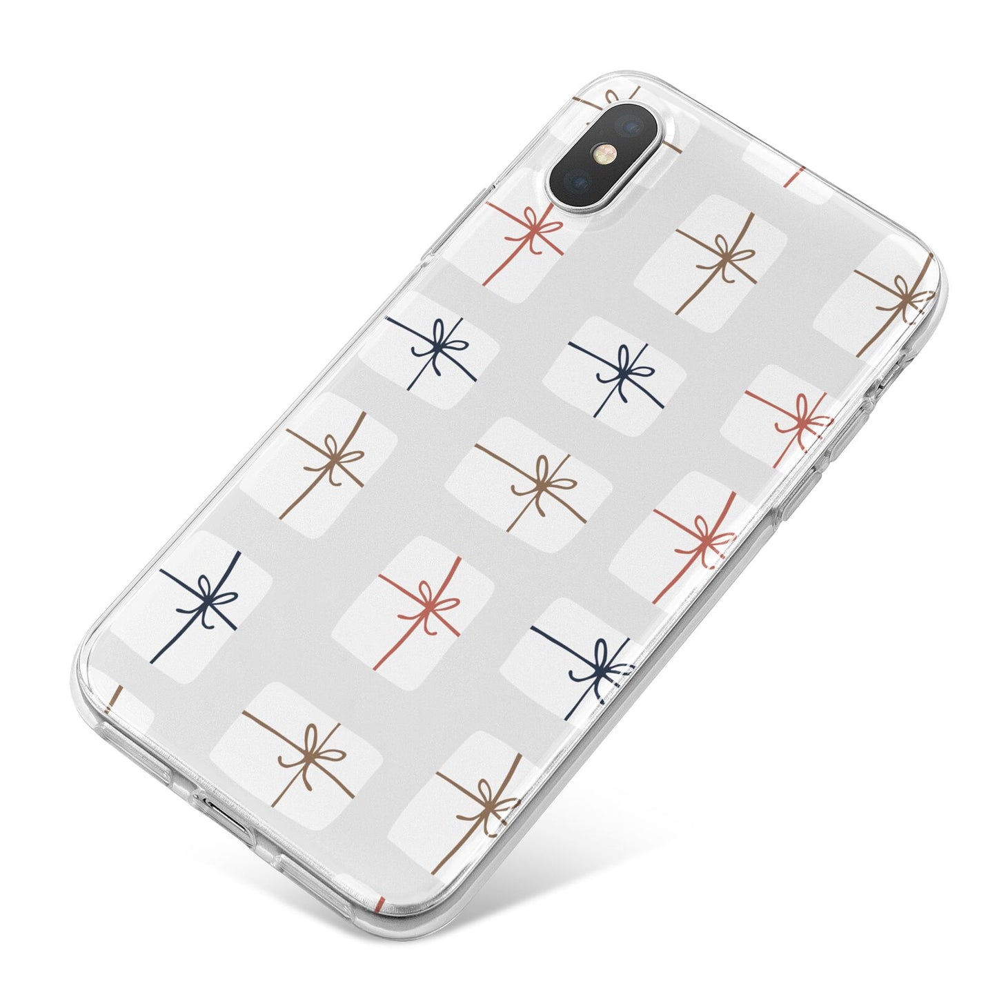 White Christmas Forest iPhone X Bumper Case on Silver iPhone