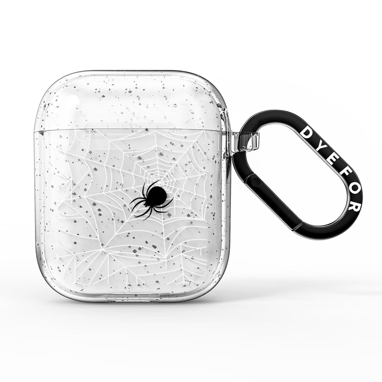 White Cobwebs with Transparent Background AirPods Glitter Case