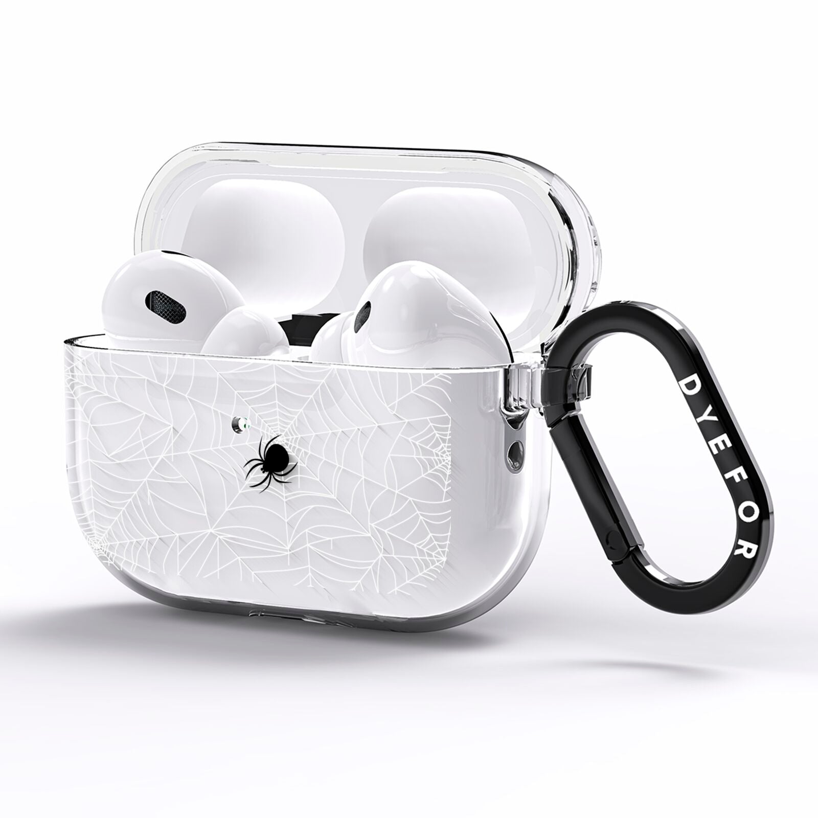 White Cobwebs with Transparent Background AirPods Pro Clear Case Side Image