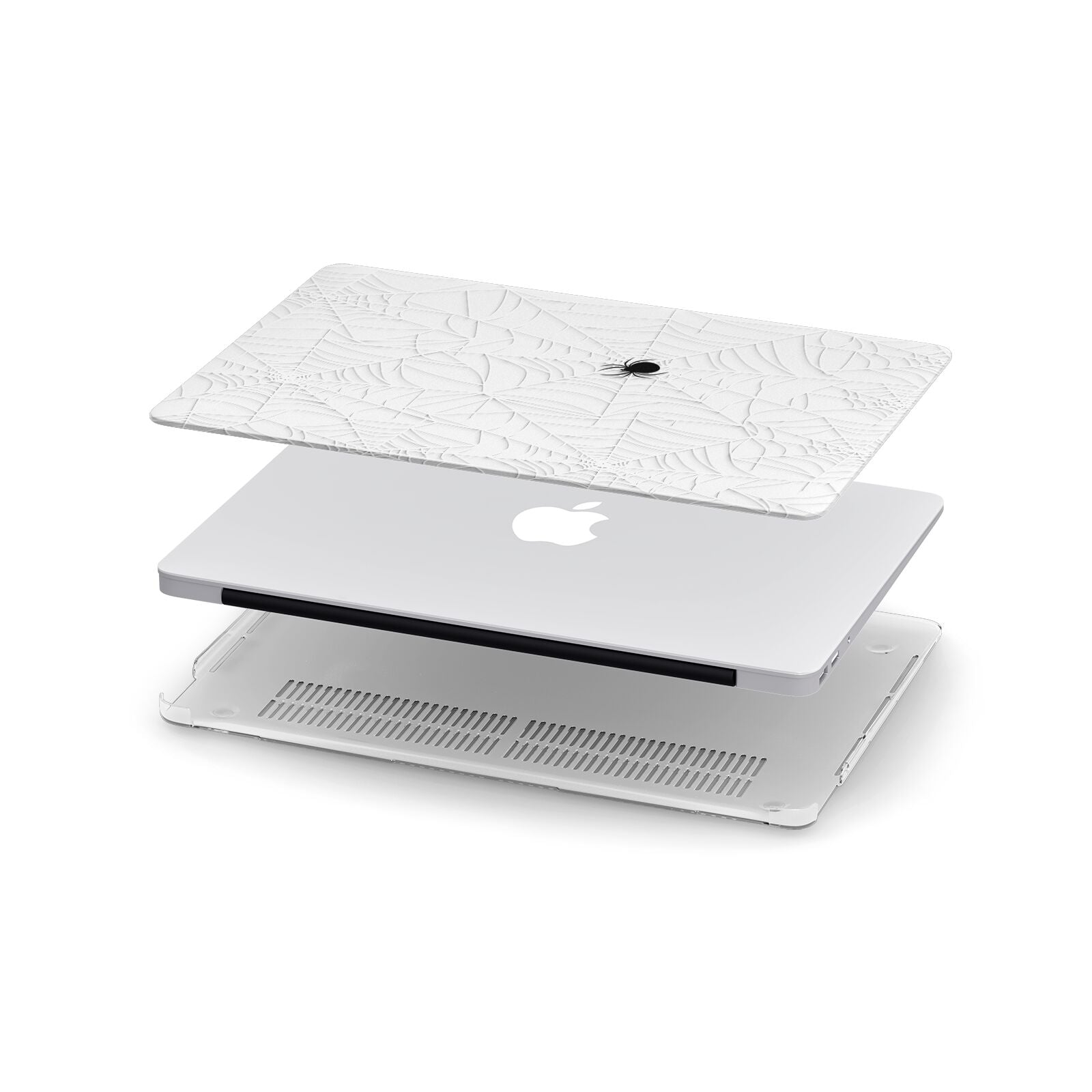 White Cobwebs with Transparent Background Apple MacBook Case in Detail
