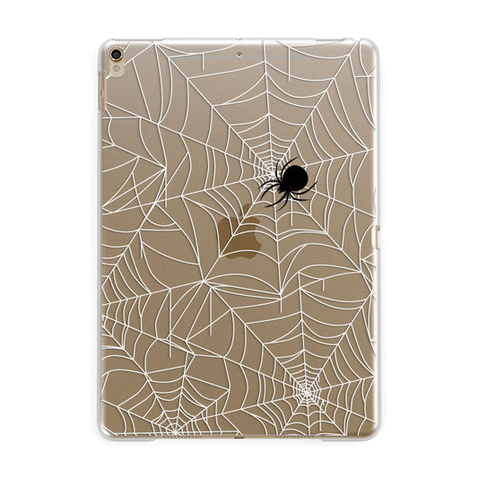 White Cobwebs with Transparent Background Apple iPad Gold Case