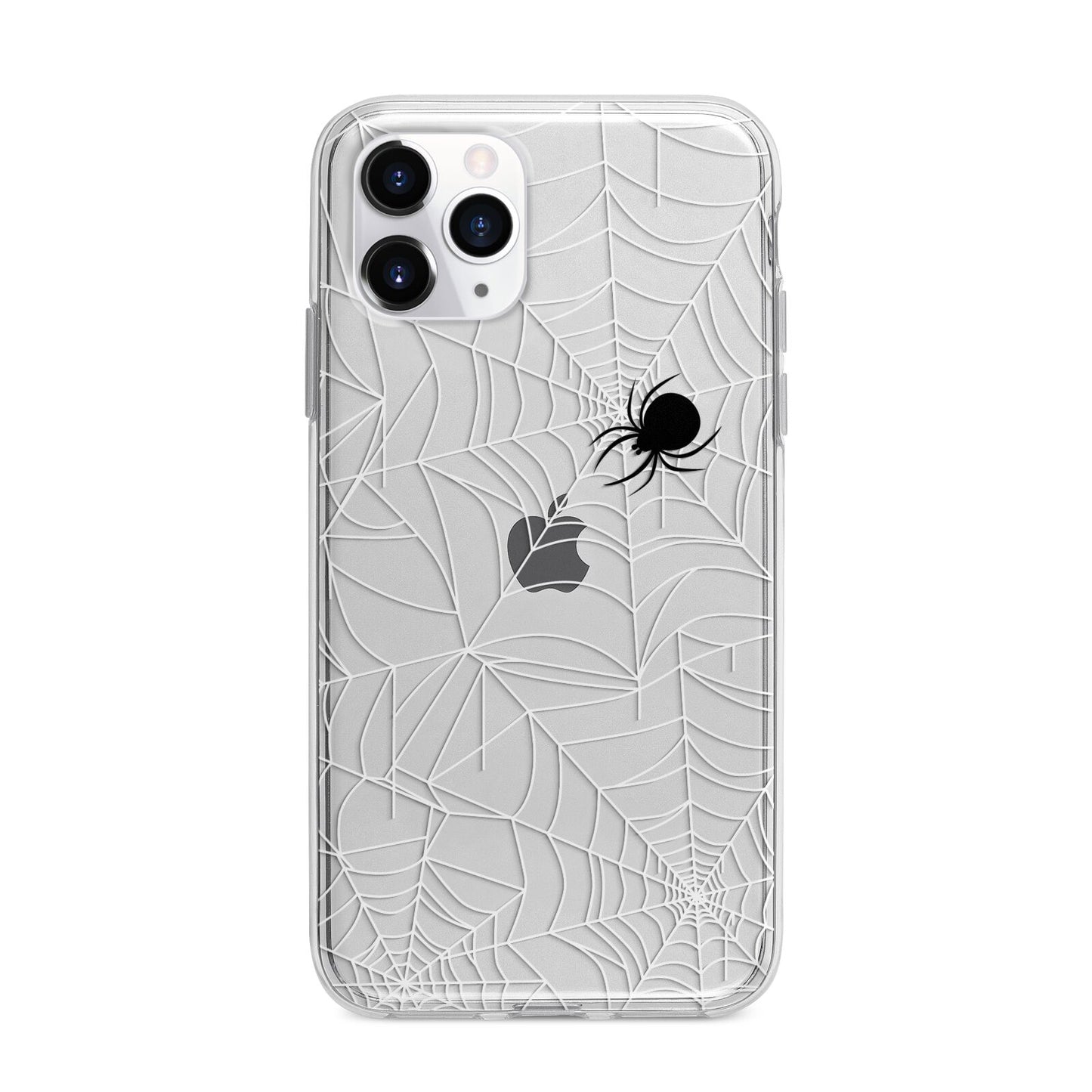 White Cobwebs with Transparent Background Apple iPhone 11 Pro in Silver with Bumper Case