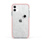 White Cobwebs with Transparent Background Apple iPhone 11 in White with Pink Impact Case