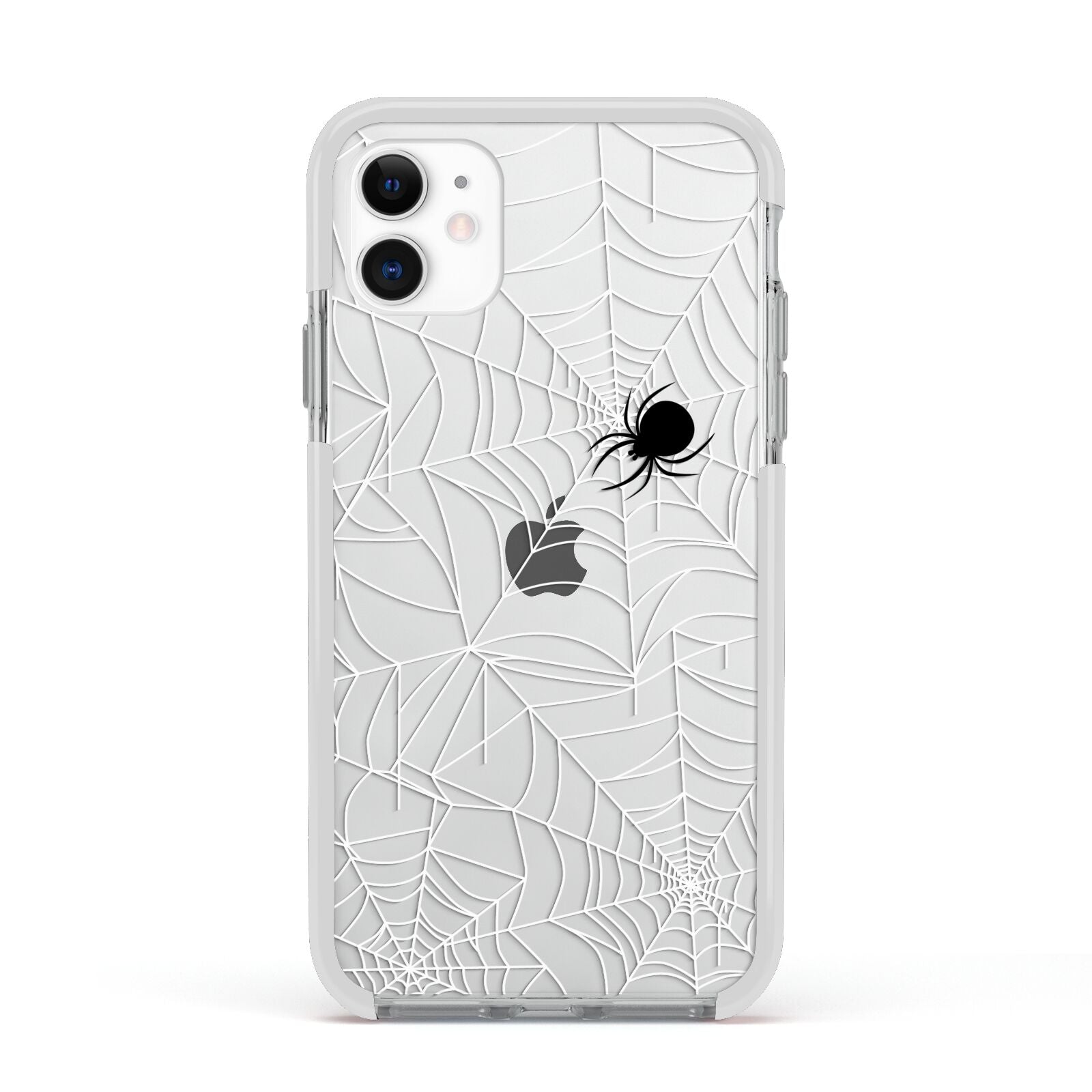 White Cobwebs with Transparent Background Apple iPhone 11 in White with White Impact Case