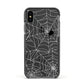 White Cobwebs with Transparent Background Apple iPhone Xs Impact Case Black Edge on Black Phone