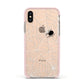 White Cobwebs with Transparent Background Apple iPhone Xs Impact Case Pink Edge on Gold Phone
