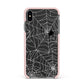 White Cobwebs with Transparent Background Apple iPhone Xs Max Impact Case Pink Edge on Black Phone