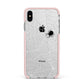 White Cobwebs with Transparent Background Apple iPhone Xs Max Impact Case Pink Edge on Silver Phone