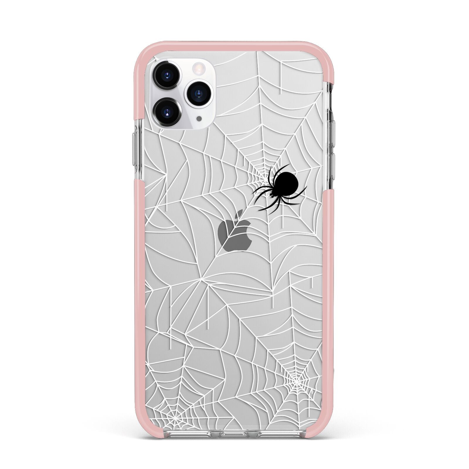 White Cobwebs with Transparent Background iPhone 11 Pro Max Impact Pink Edge Case
