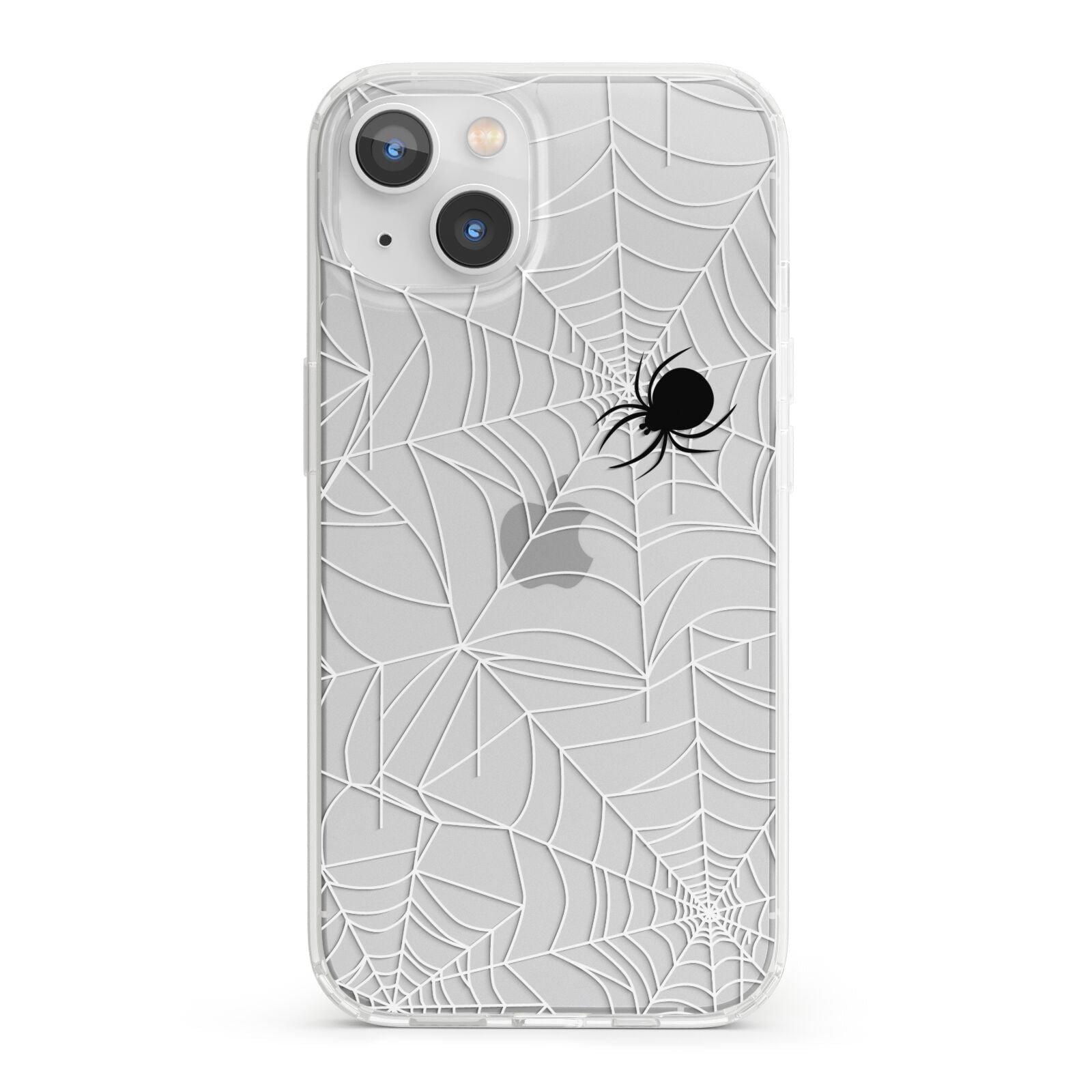White Cobwebs with Transparent Background iPhone 13 Clear Bumper Case