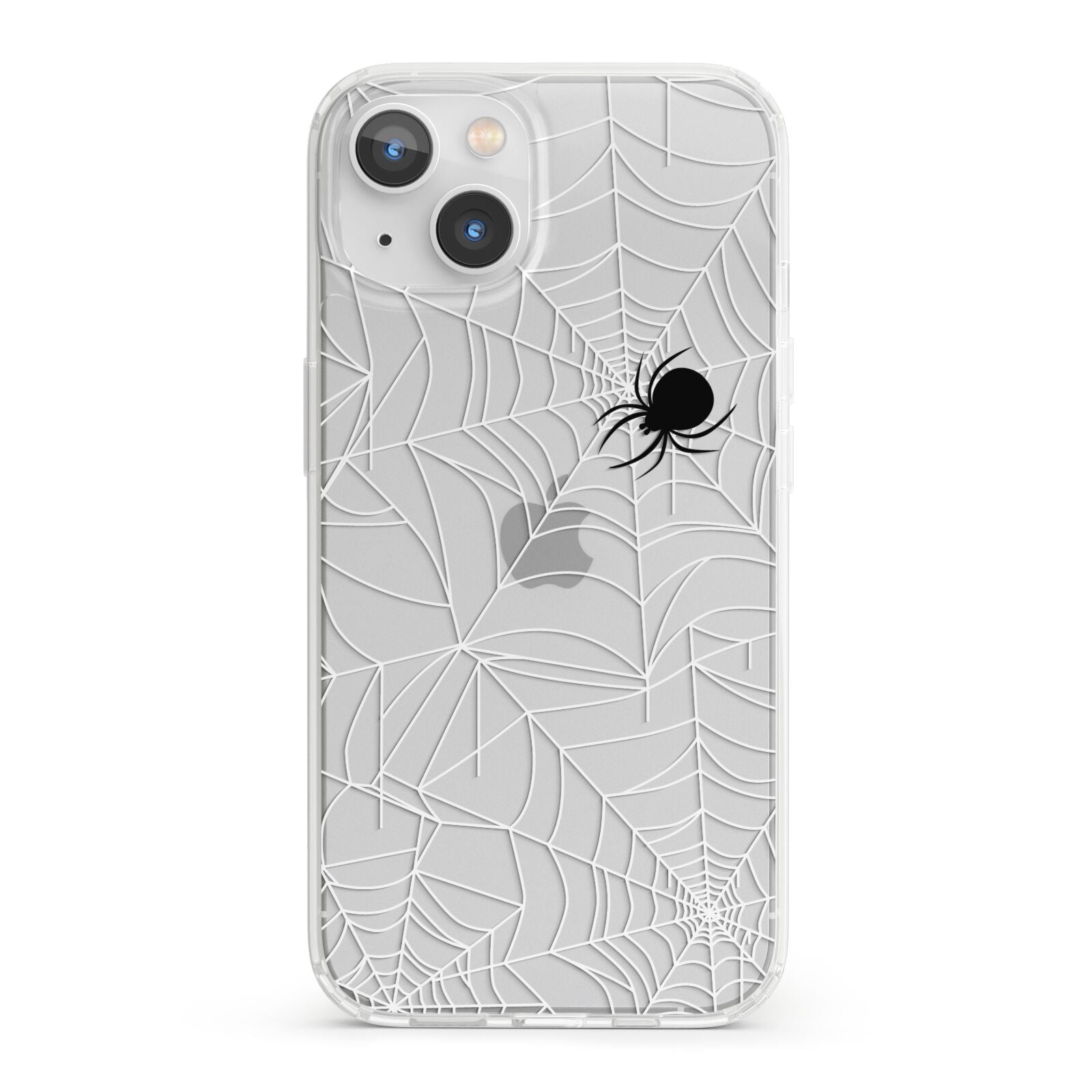 White Cobwebs with Transparent Background iPhone 13 Clear Bumper Case