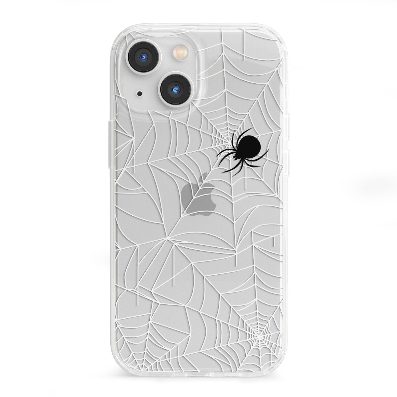 White Cobwebs with Transparent Background iPhone 13 Mini Clear Bumper Case