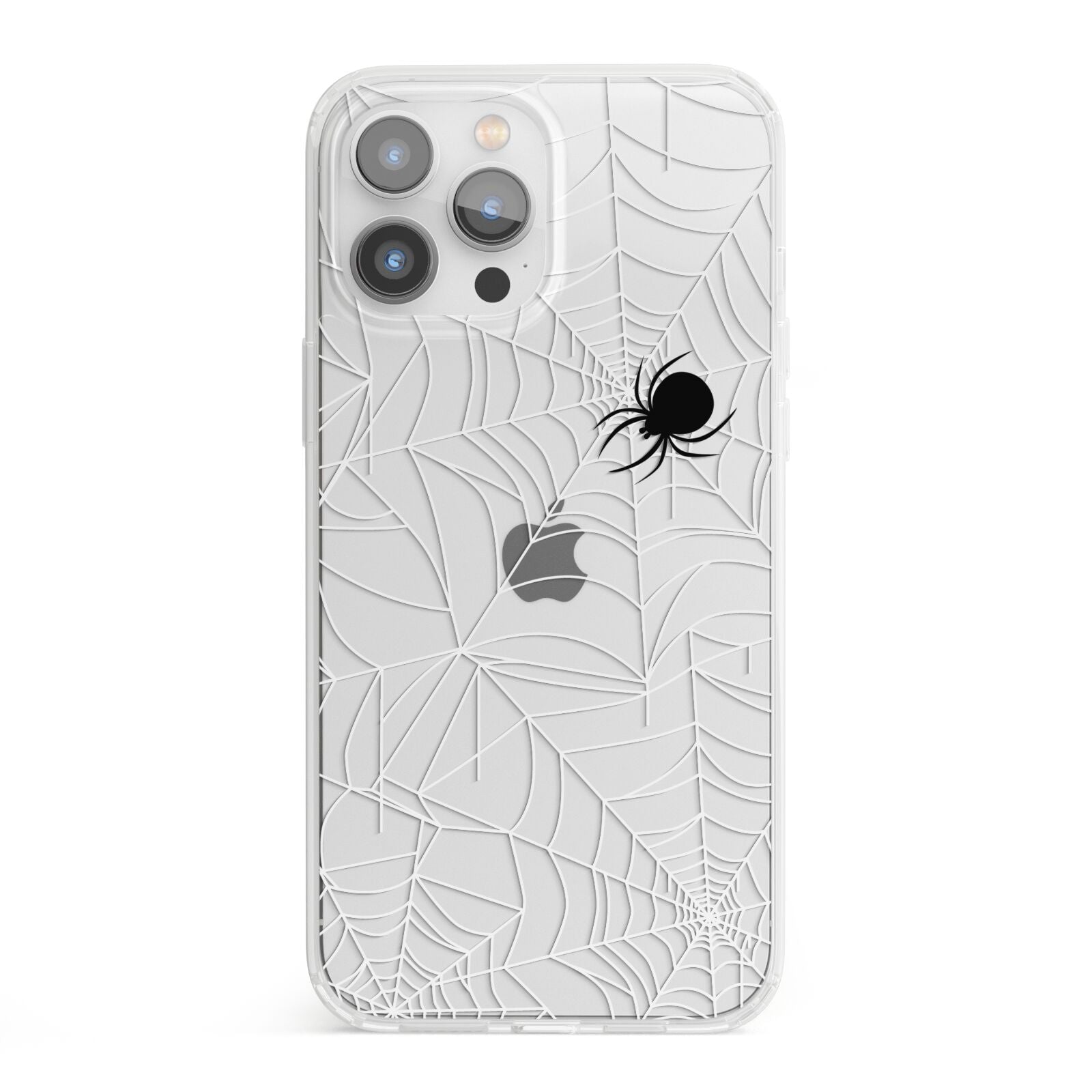 White Cobwebs with Transparent Background iPhone 13 Pro Max Clear Bumper Case