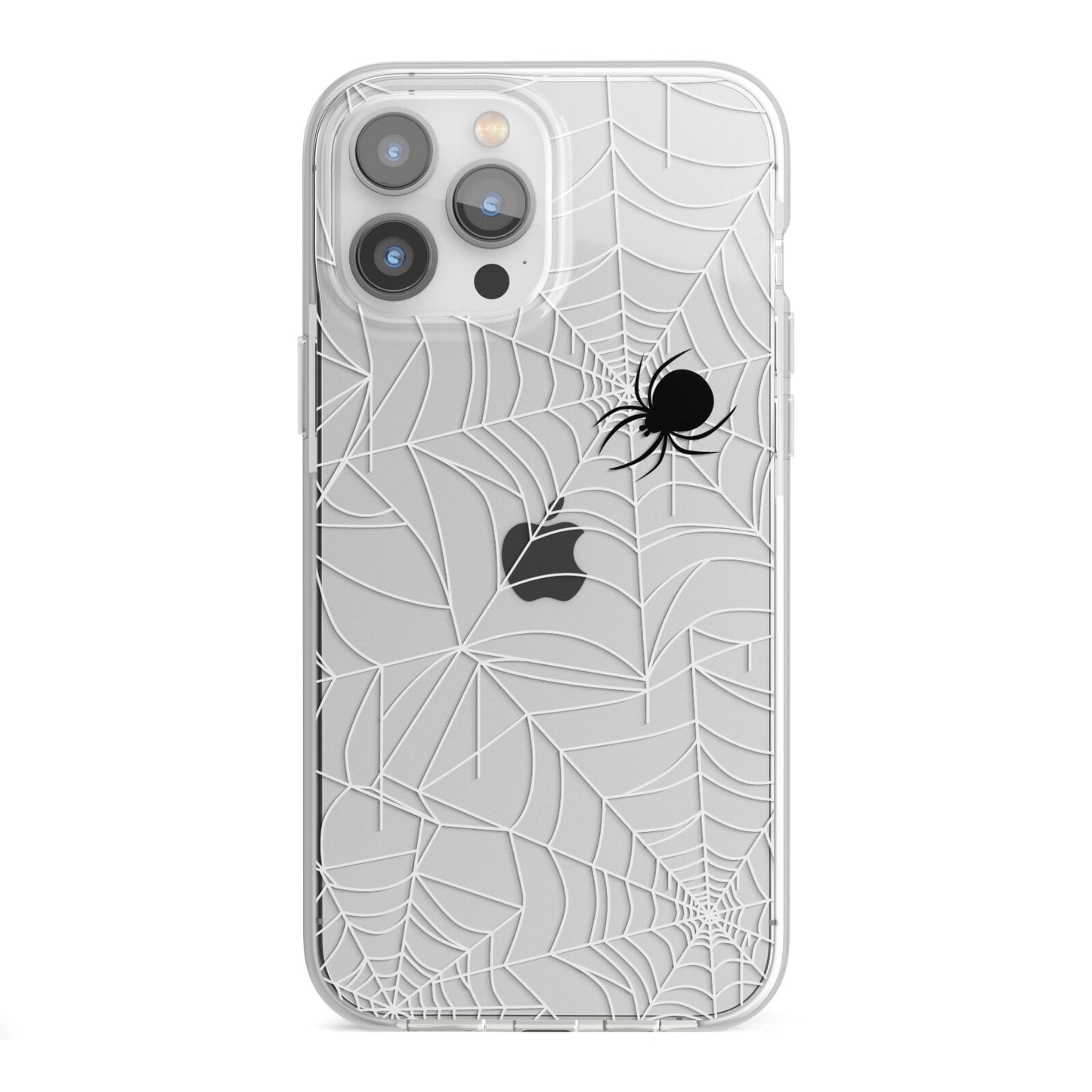 White Cobwebs with Transparent Background iPhone 13 Pro Max TPU Impact Case with White Edges