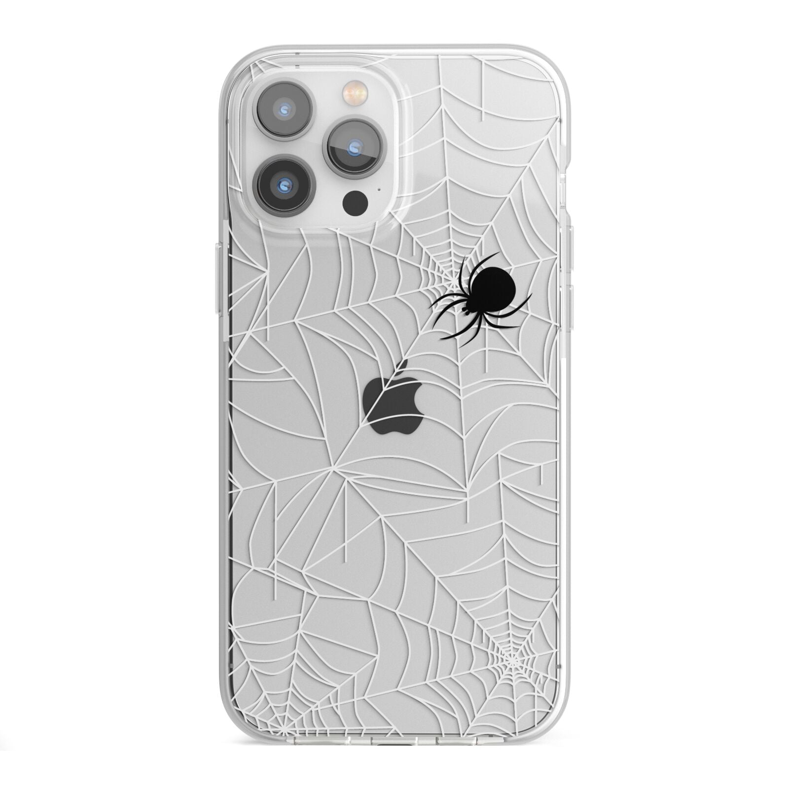 White Cobwebs with Transparent Background iPhone 13 Pro Max TPU Impact Case with White Edges
