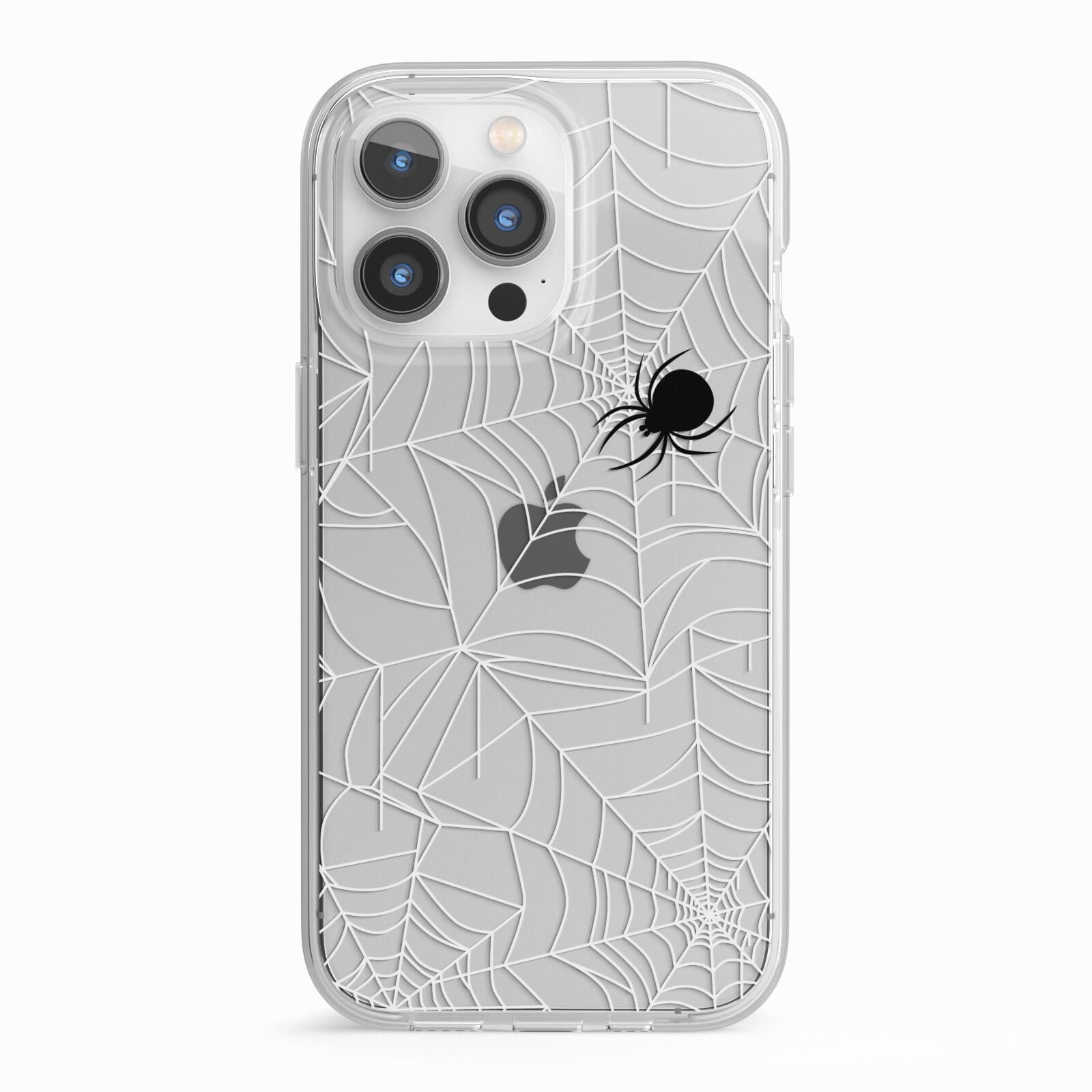 White Cobwebs with Transparent Background iPhone 13 Pro TPU Impact Case with White Edges