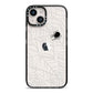 White Cobwebs with Transparent Background iPhone 14 Black Impact Case on Silver phone