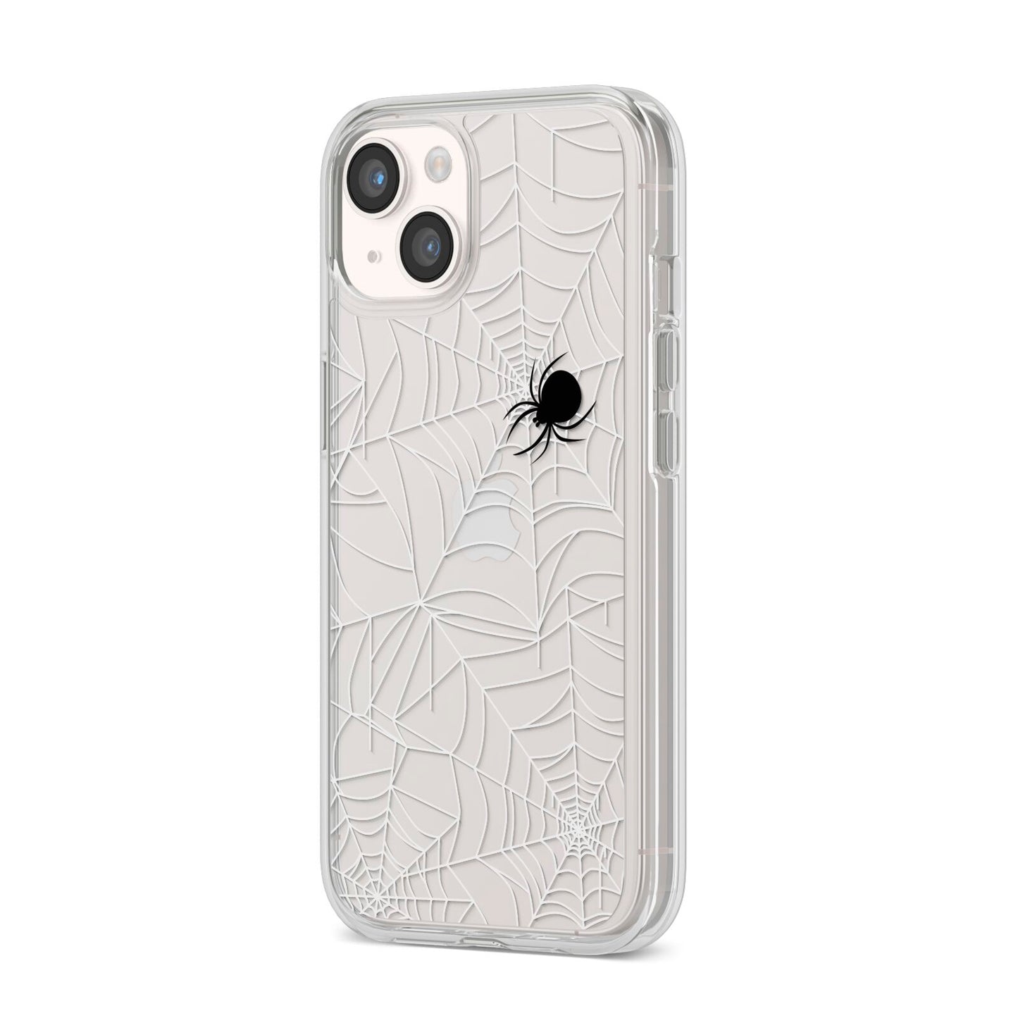 White Cobwebs with Transparent Background iPhone 14 Clear Tough Case Starlight Angled Image