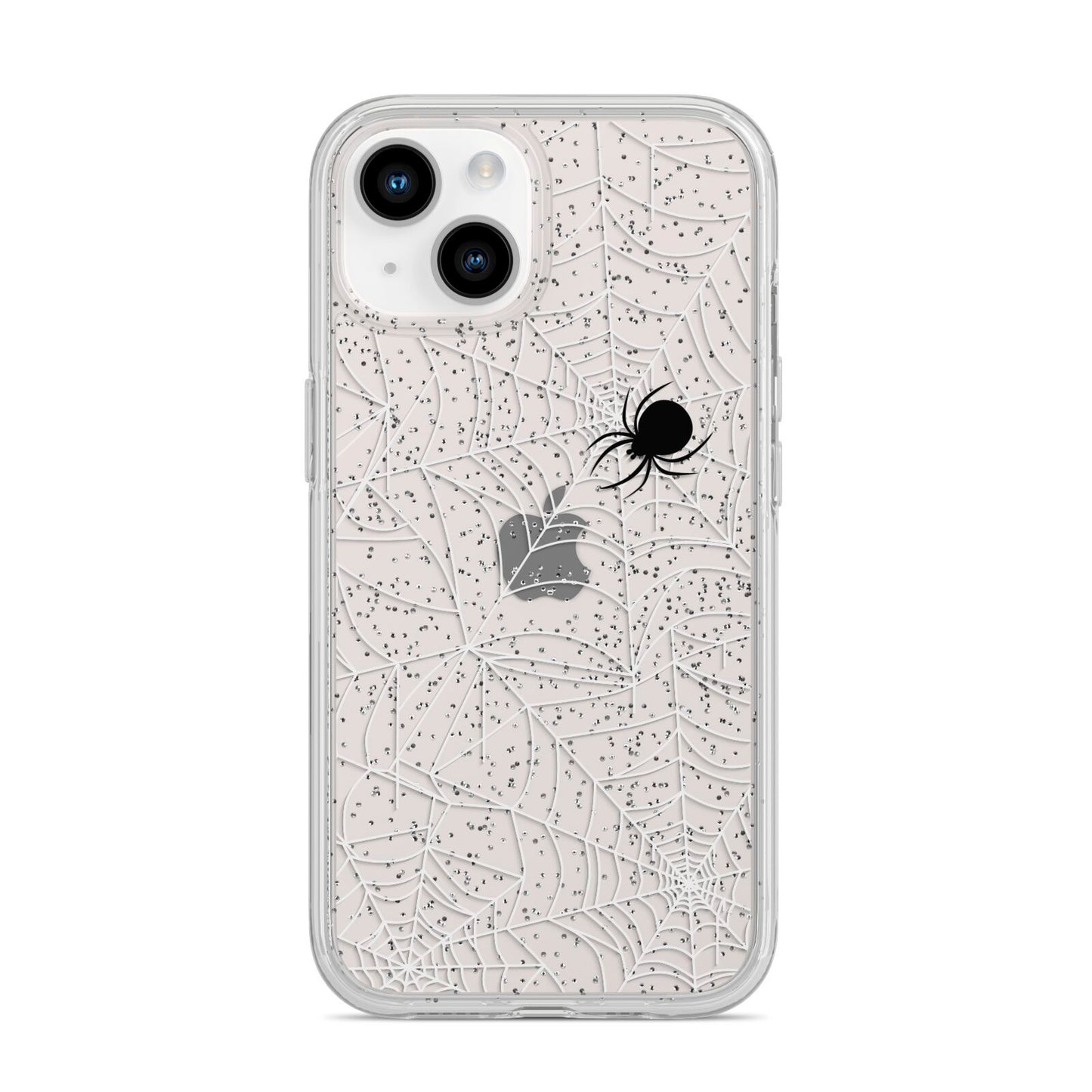 White Cobwebs with Transparent Background iPhone 14 Glitter Tough Case Starlight