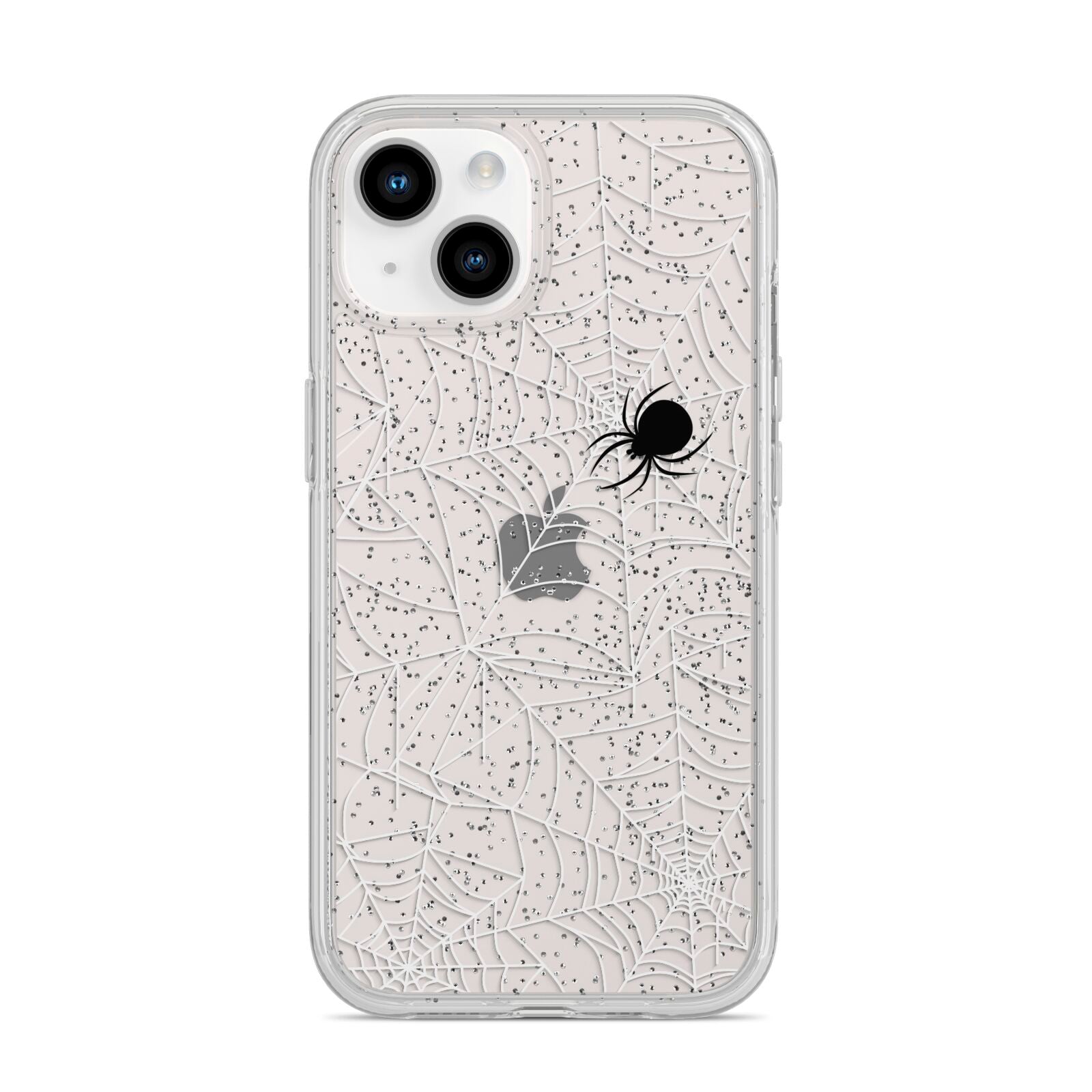 White Cobwebs with Transparent Background iPhone 14 Glitter Tough Case Starlight