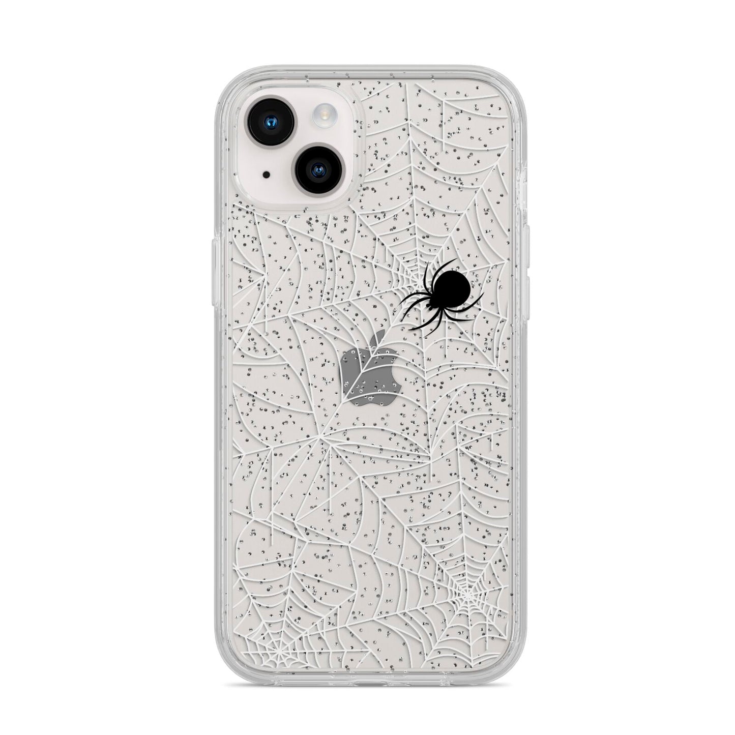 White Cobwebs with Transparent Background iPhone 14 Plus Glitter Tough Case Starlight