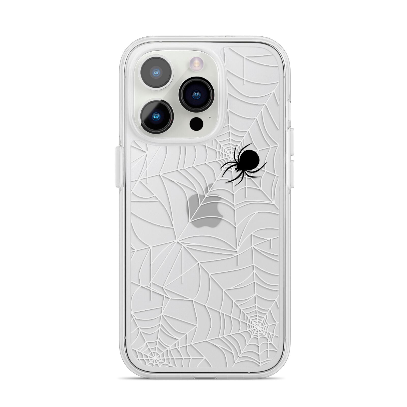 White Cobwebs with Transparent Background iPhone 14 Pro Clear Tough Case Silver
