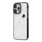 White Cobwebs with Transparent Background iPhone 14 Pro Max Black Impact Case Side Angle on Silver phone