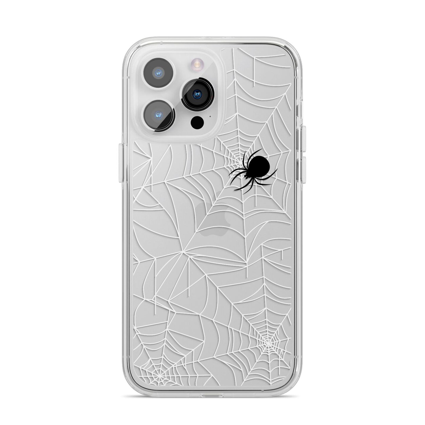 White Cobwebs with Transparent Background iPhone 14 Pro Max Clear Tough Case Silver