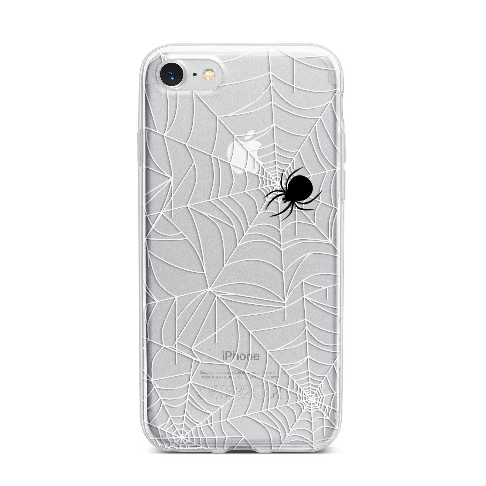 White Cobwebs with Transparent Background iPhone 7 Bumper Case on Silver iPhone