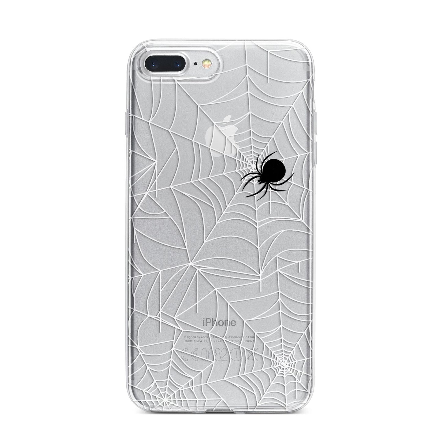 White Cobwebs with Transparent Background iPhone 7 Plus Bumper Case on Silver iPhone