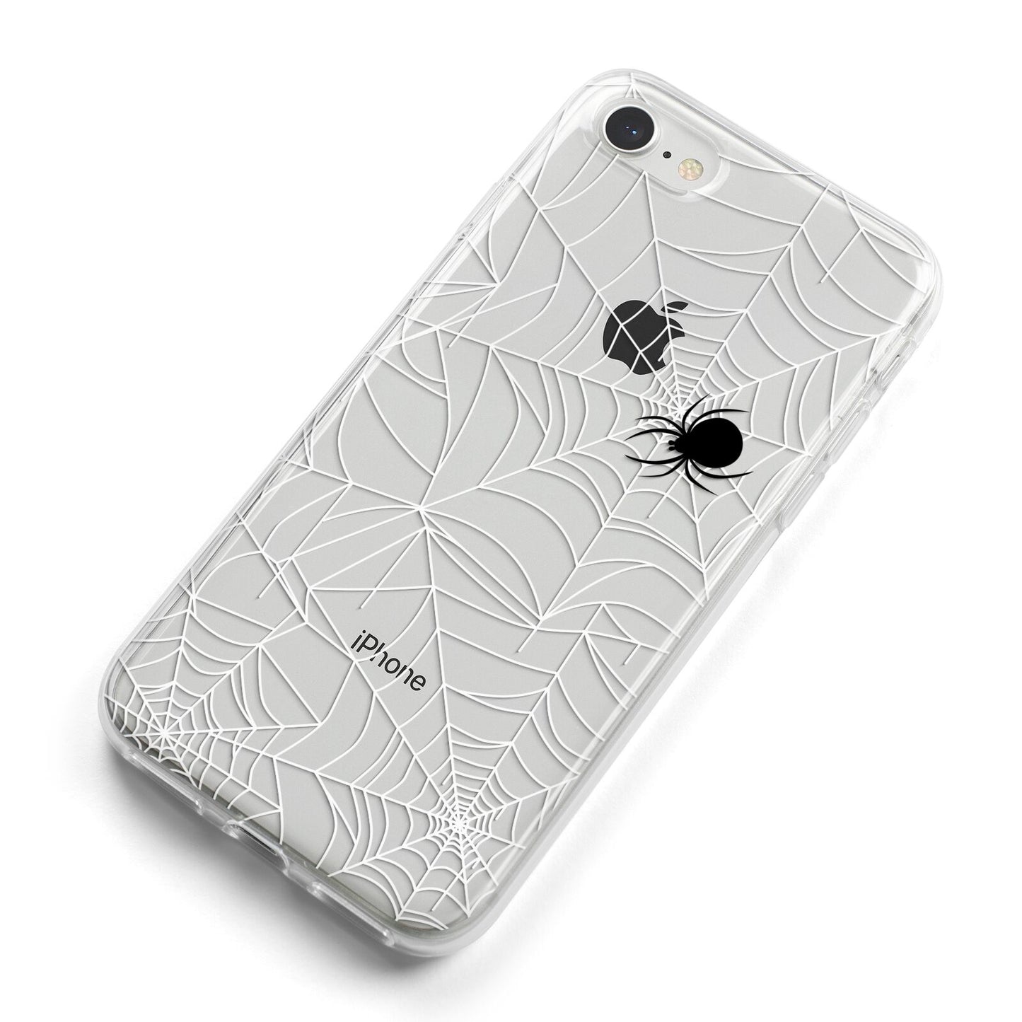 White Cobwebs with Transparent Background iPhone 8 Bumper Case on Silver iPhone Alternative Image