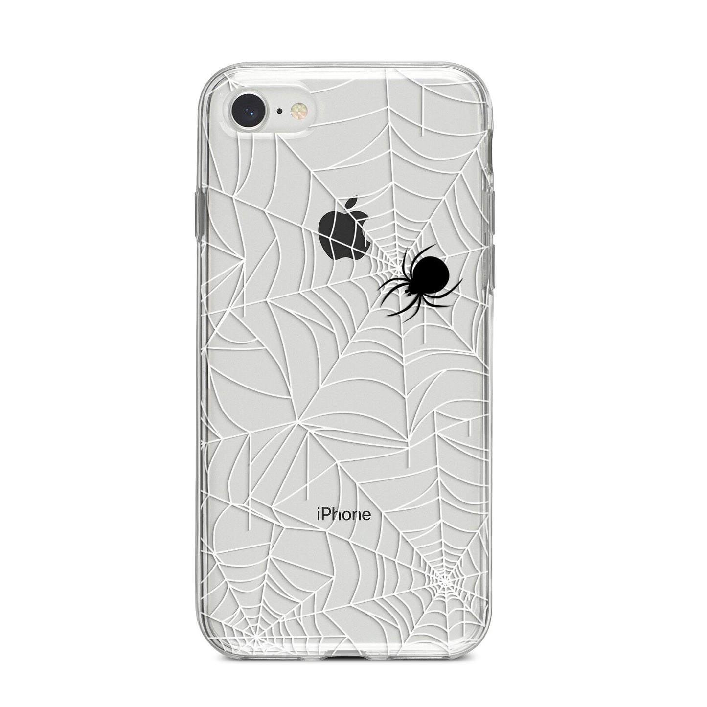 White Cobwebs with Transparent Background iPhone 8 Bumper Case on Silver iPhone