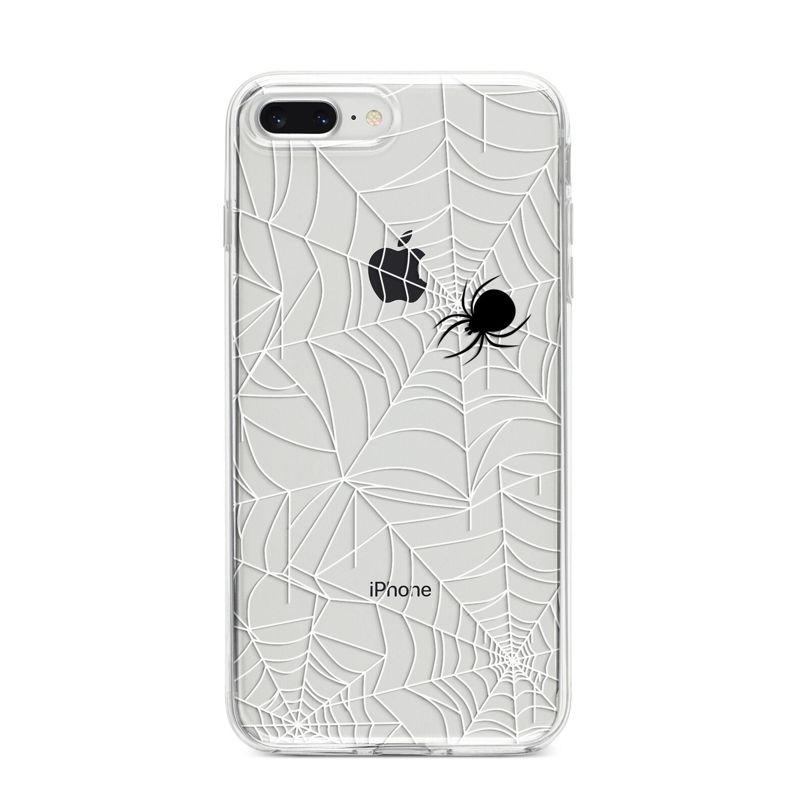 White Cobwebs with Transparent Background iPhone 8 Plus Bumper Case on Silver iPhone