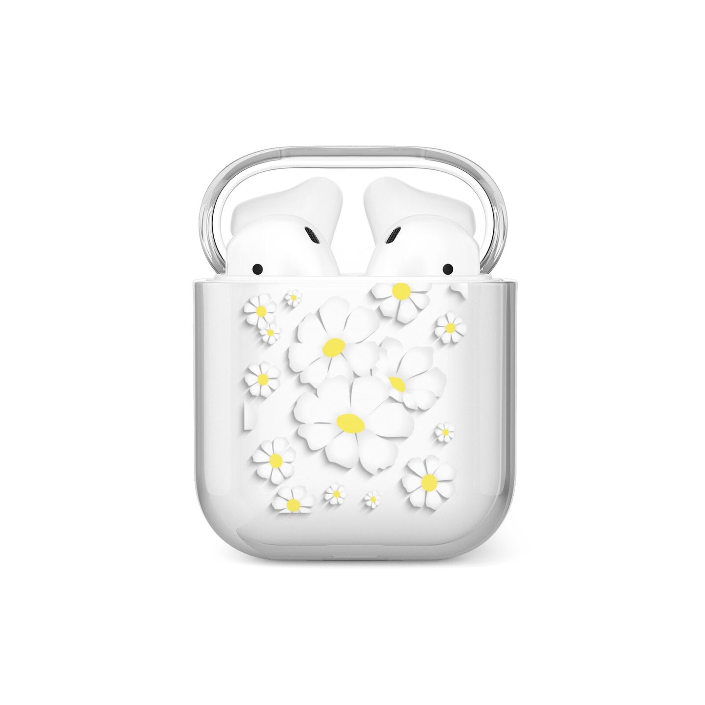 White Daisy Flower AirPods Case