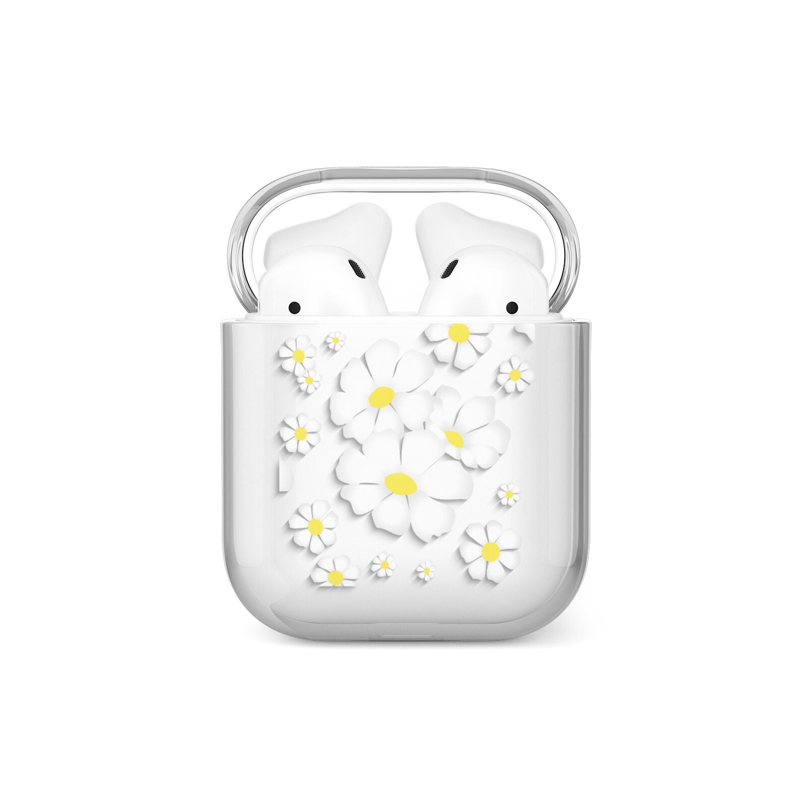 White Daisy Flower AirPods Case