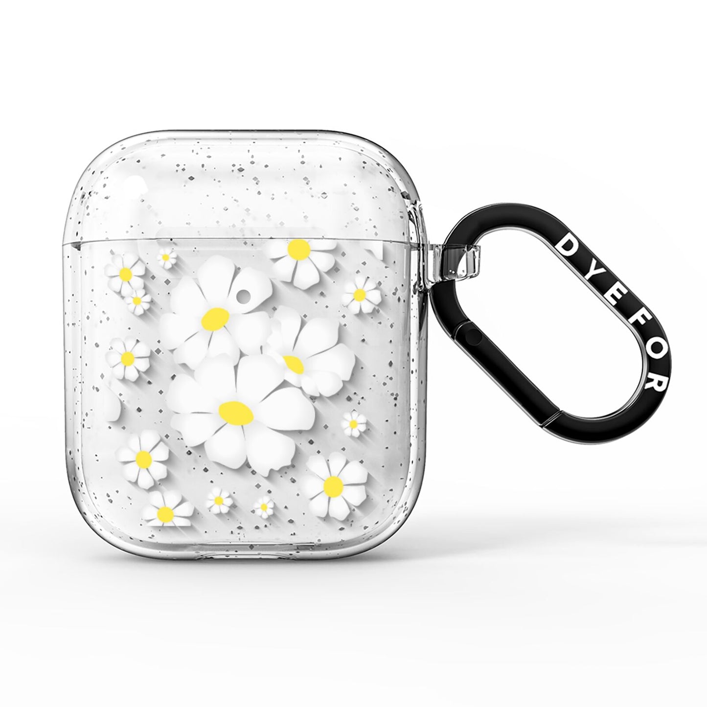 White Daisy Flower AirPods Glitter Case