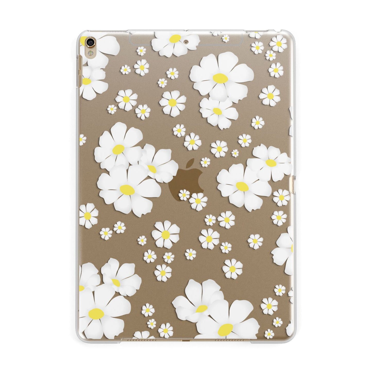 White Daisy Flower Apple iPad Gold Case