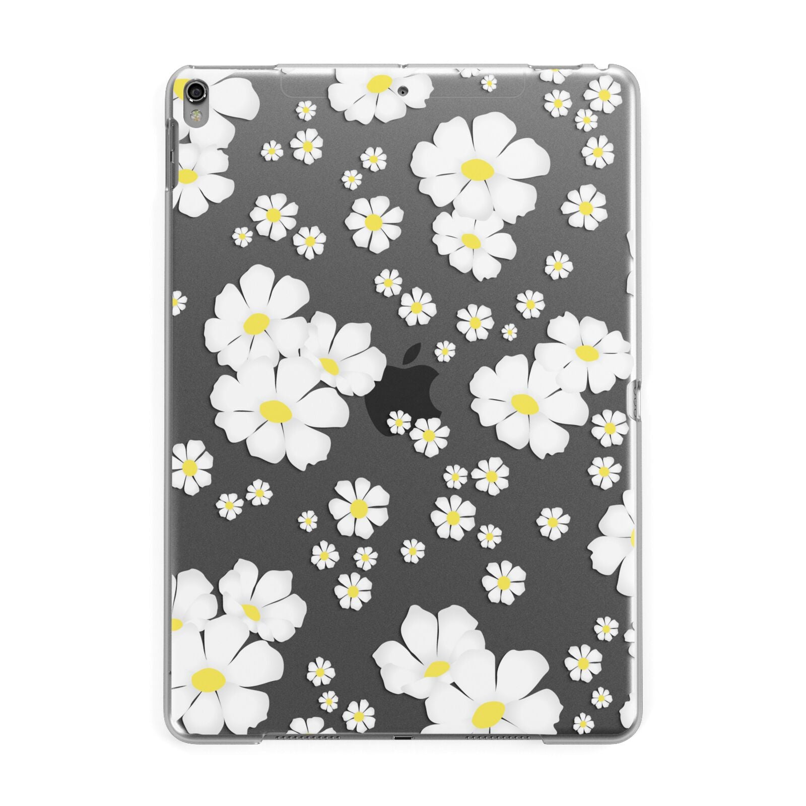White Daisy Flower Apple iPad Grey Case