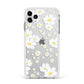 White Daisy Flower Apple iPhone 11 Pro Max in Silver with White Impact Case