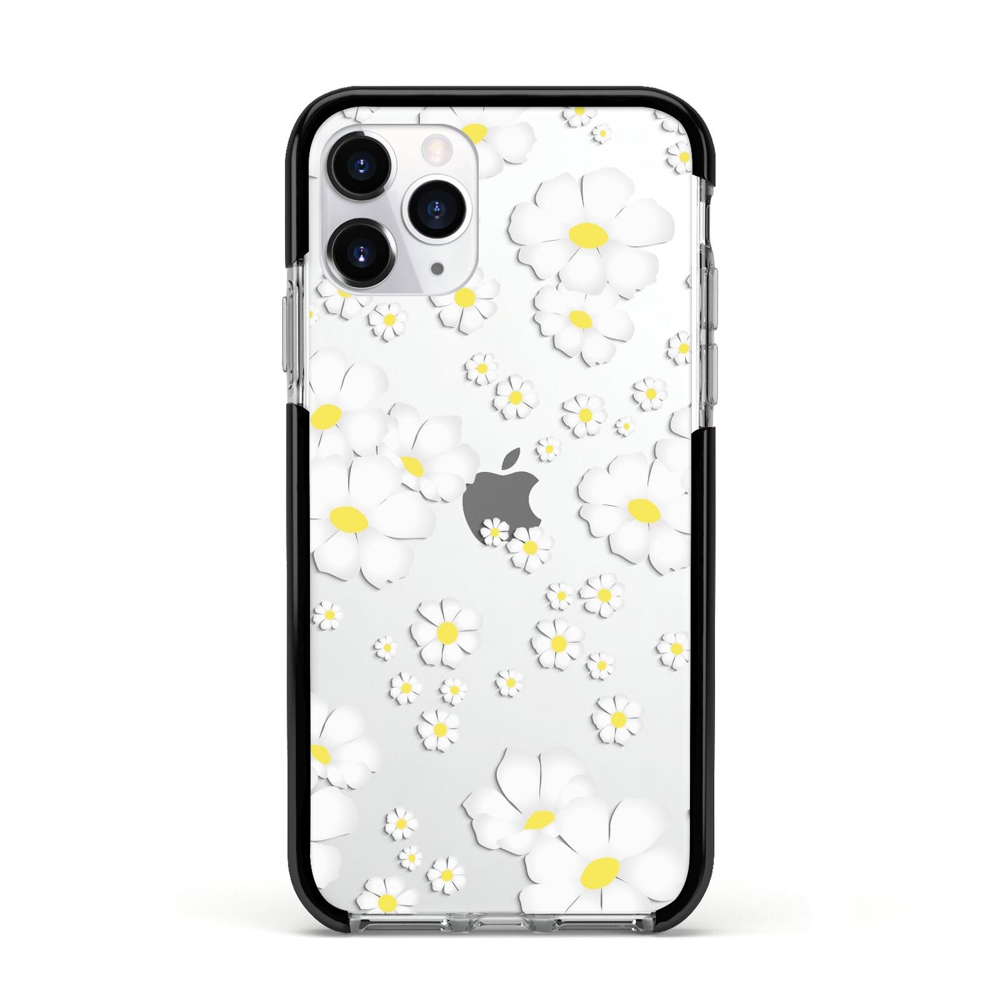 White Daisy Flower Apple iPhone 11 Pro in Silver with Black Impact Case