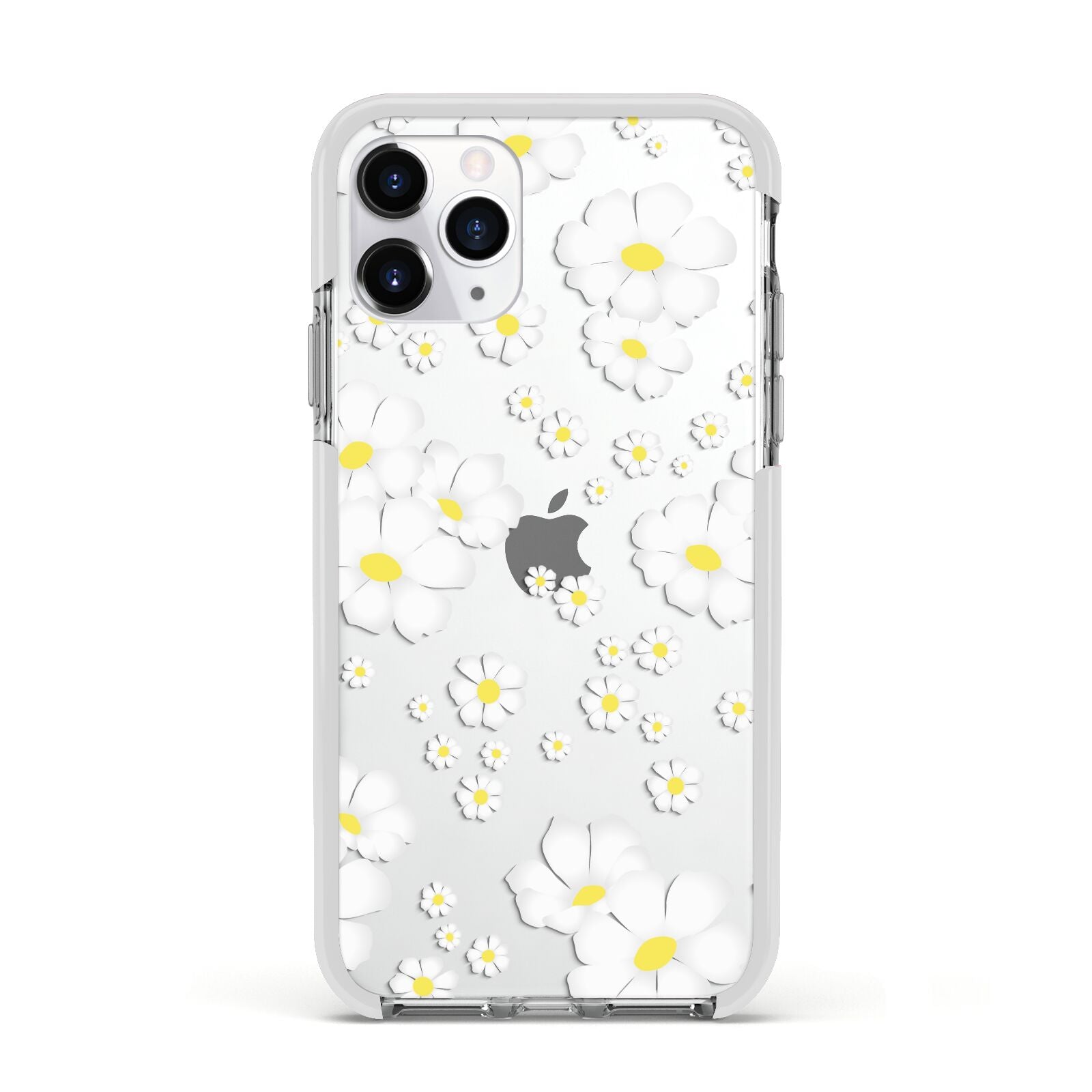 White Daisy Flower Apple iPhone 11 Pro in Silver with White Impact Case