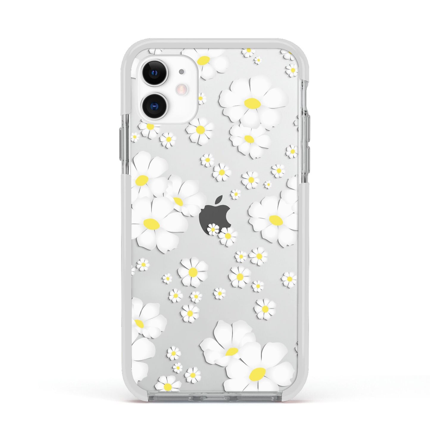 White Daisy Flower Apple iPhone 11 in White with White Impact Case