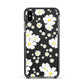 White Daisy Flower Apple iPhone Xs Max Impact Case Black Edge on Black Phone