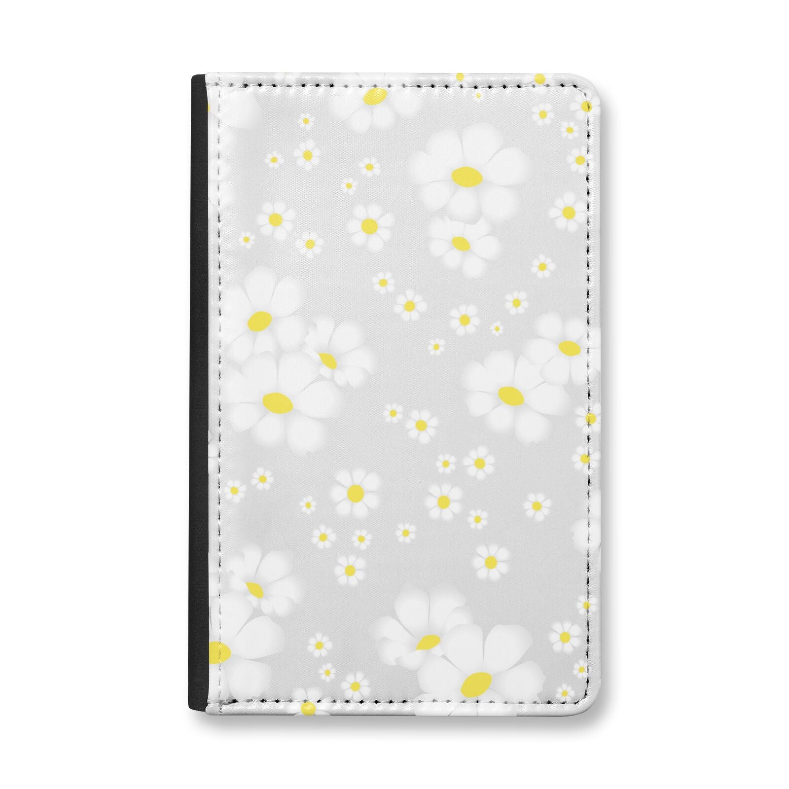 White Daisy Flower Passport Holder Dyefor