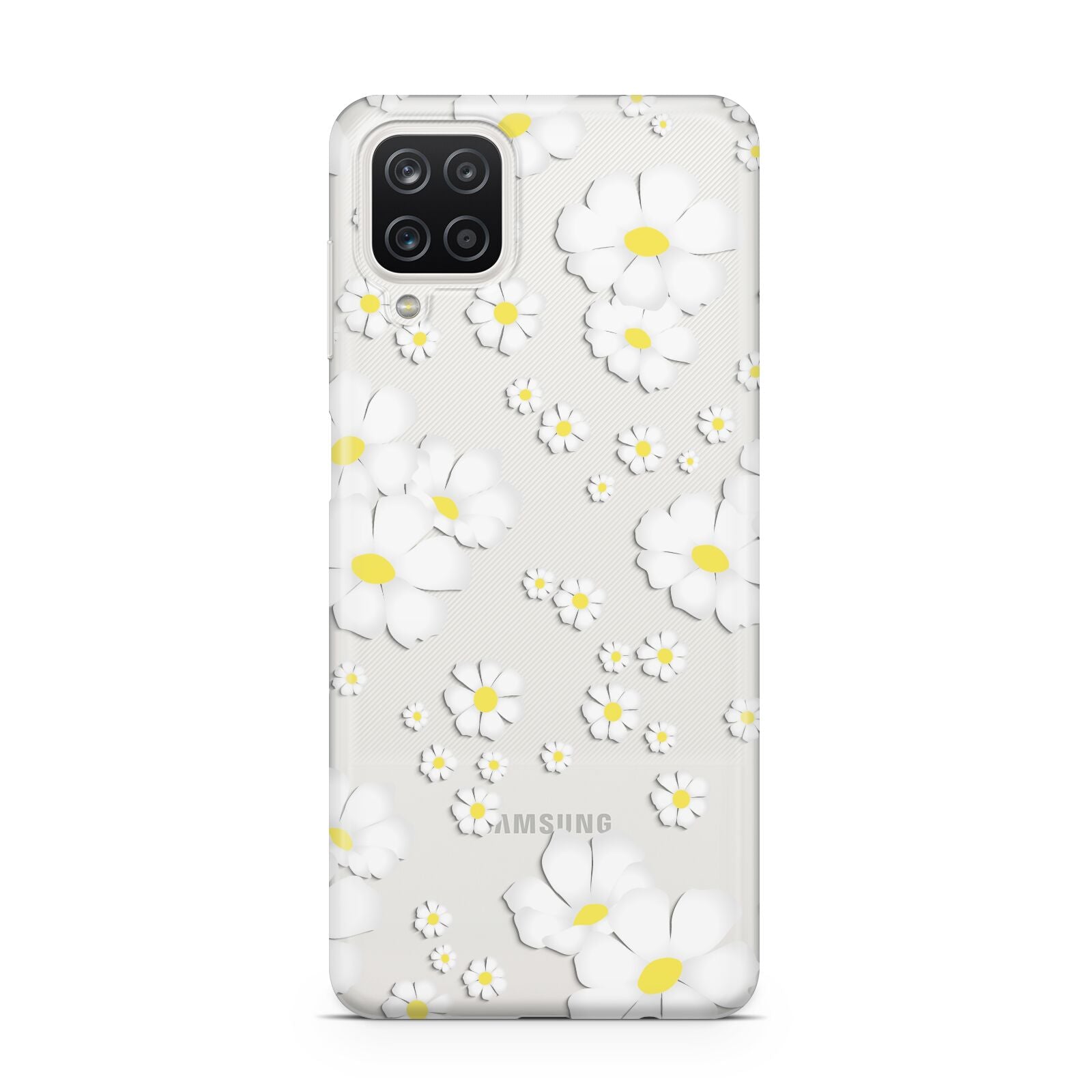 White Daisy Flower Samsung A12 Case
